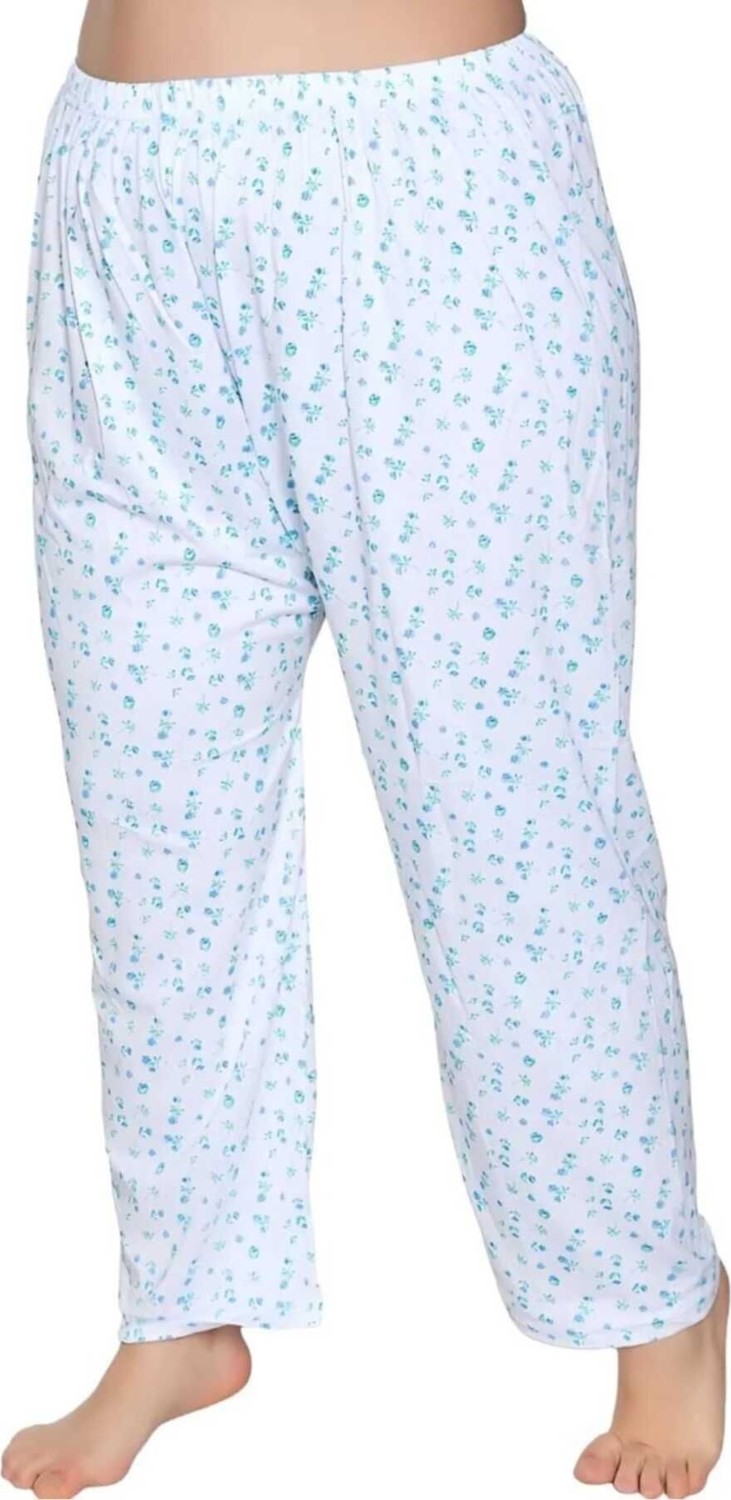 Uniquetrenders Kadın %100 Pamuklu Desenli Emprime Lastikli Uzun Pijama Düz Paçalı Don 6'lı Set görsel 2