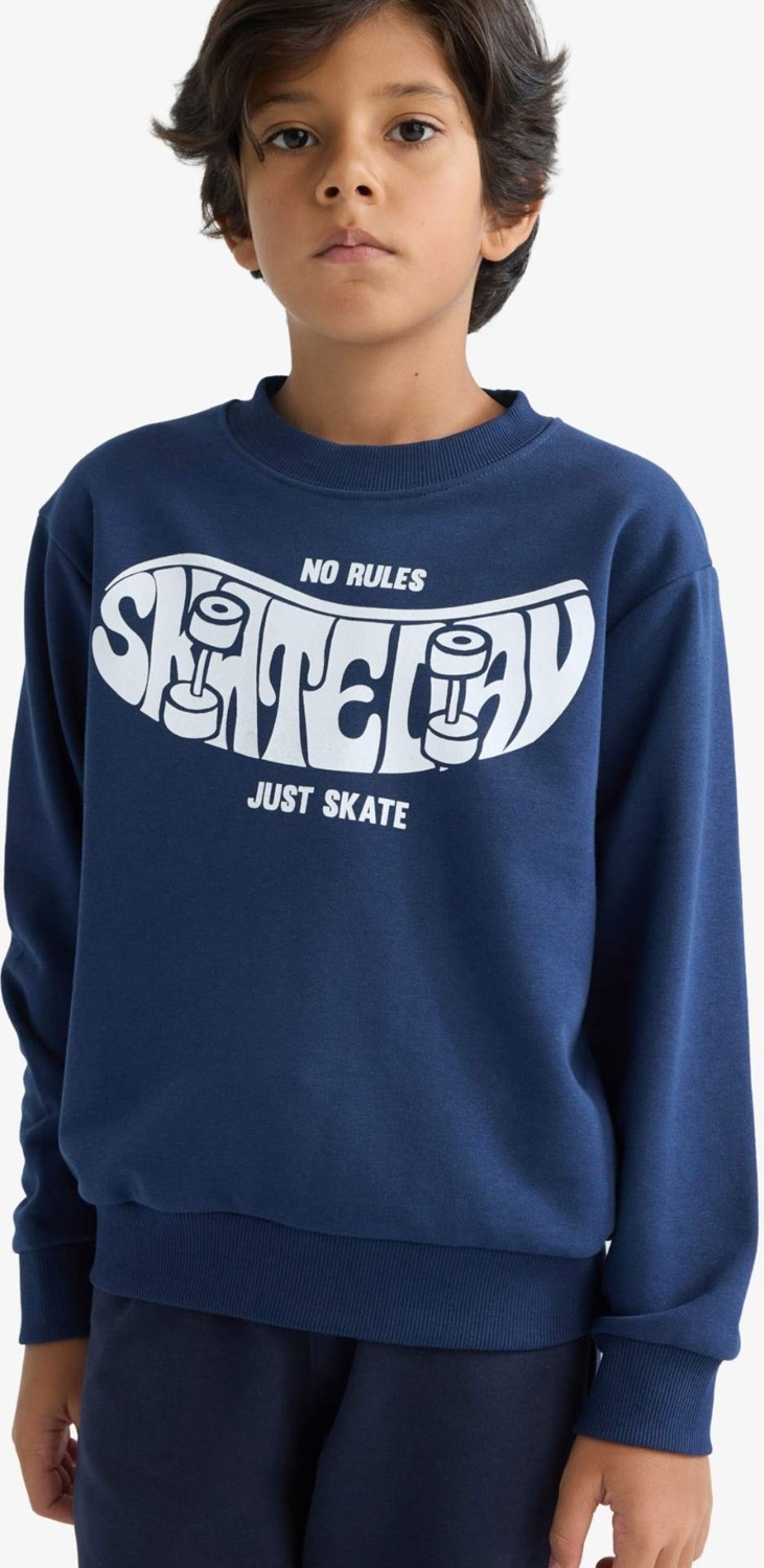 DeFacto Bisiklet Yaka Baskılı Sweatshirt Erkek Çocuk F2841A825AU