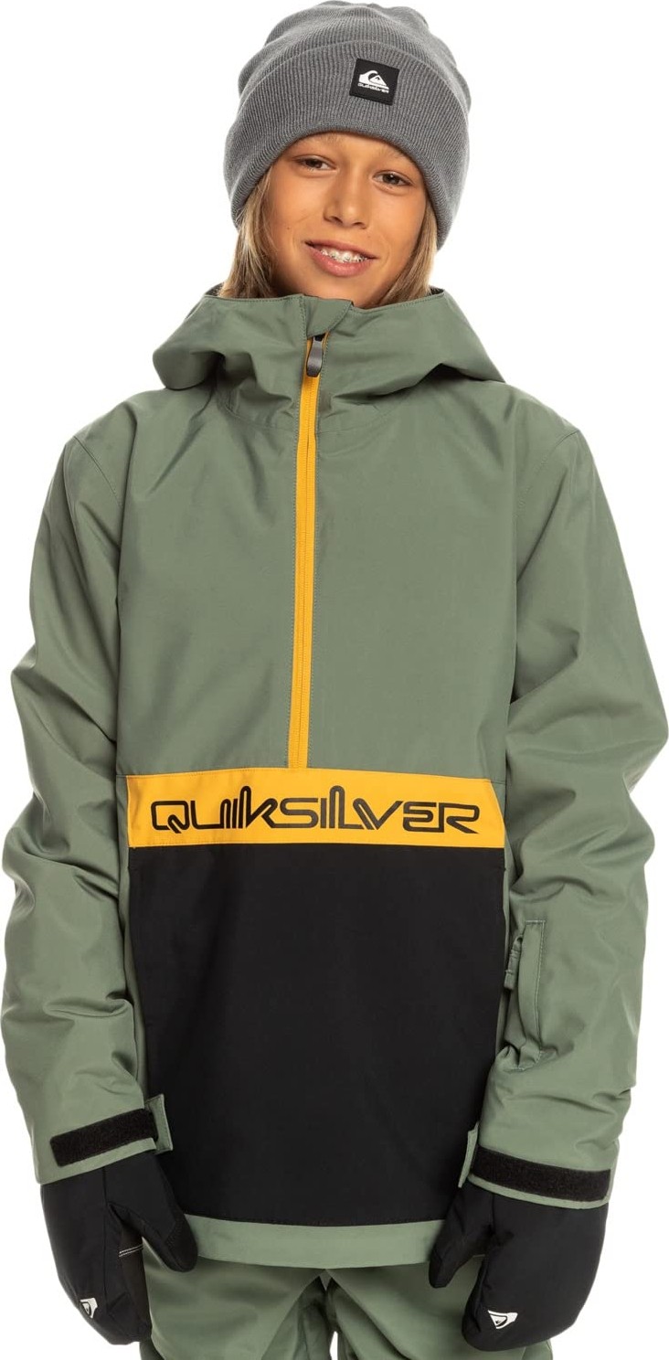 Aesco Quiksilver Steeze Youth Unisex Çocuk Yeşil Snowboard Ceketi