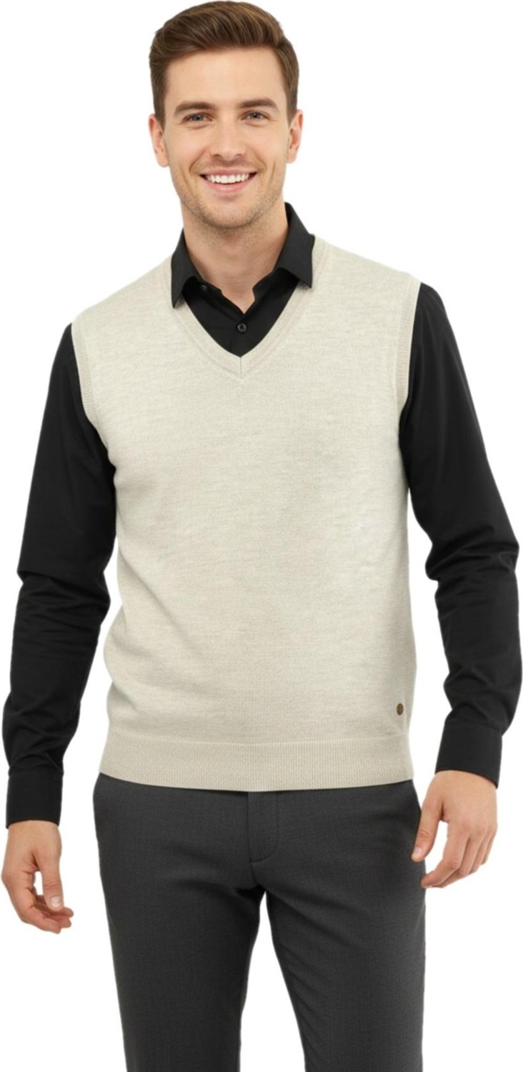 Çizgi Triko Erkek V Yaka Süveter Çelik Örgü Regular Kalıp 5200H BGL-ST04962
