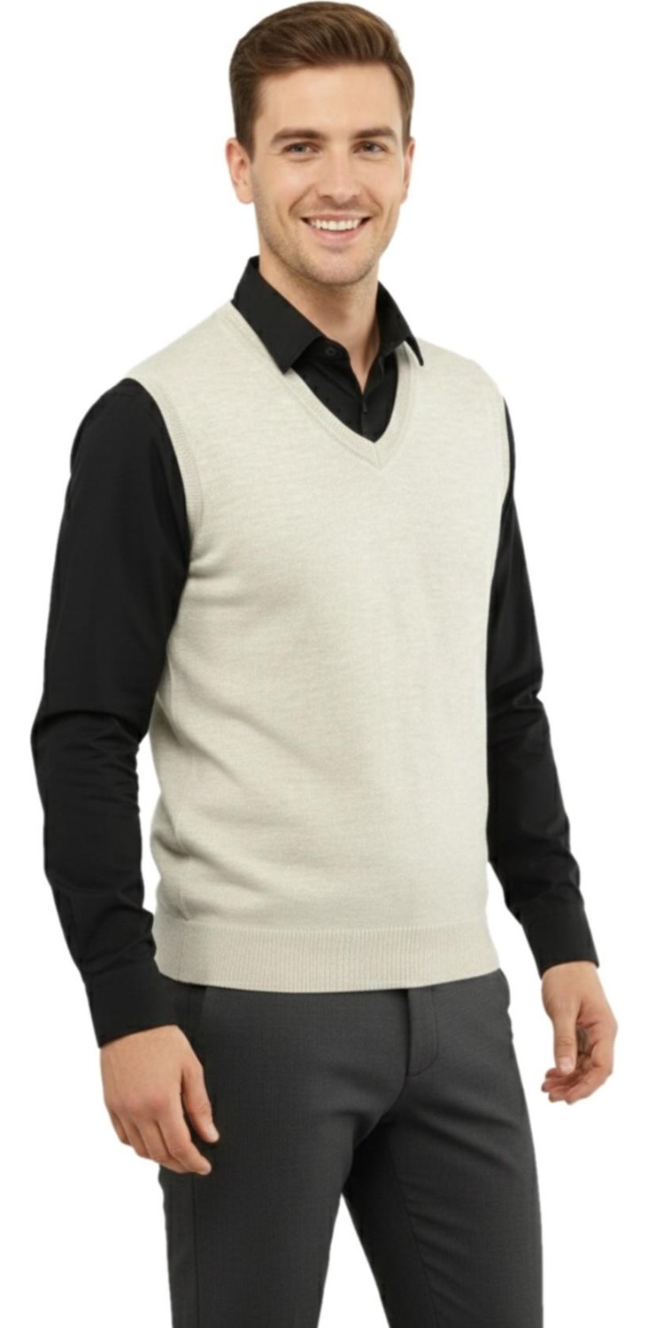 Çizgi Triko Erkek V Yaka Süveter Çelik Örgü Regular Kalıp 5200H BGL-ST04962 görsel 3