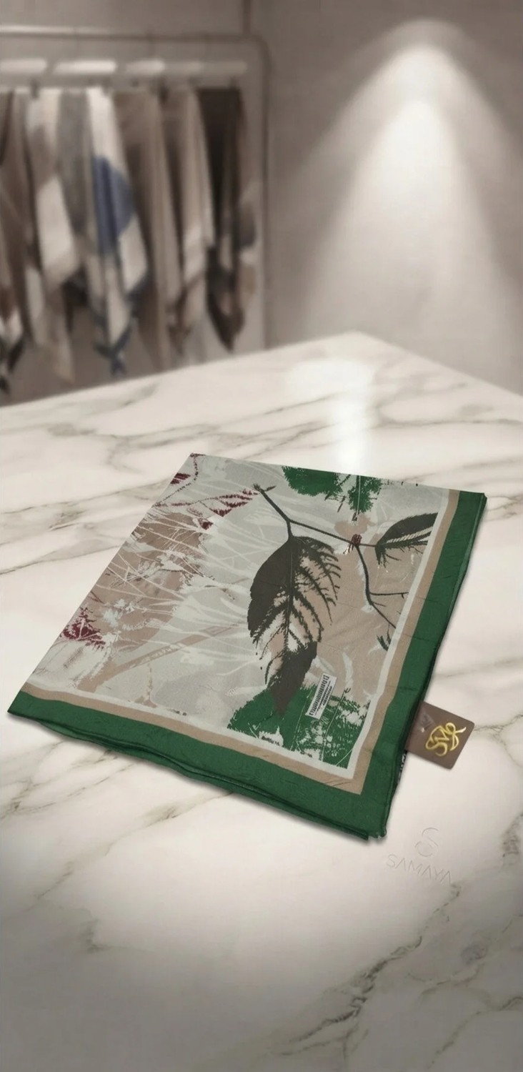 Samara Scarf Desenli Bambu Kraş Şal görsel 2