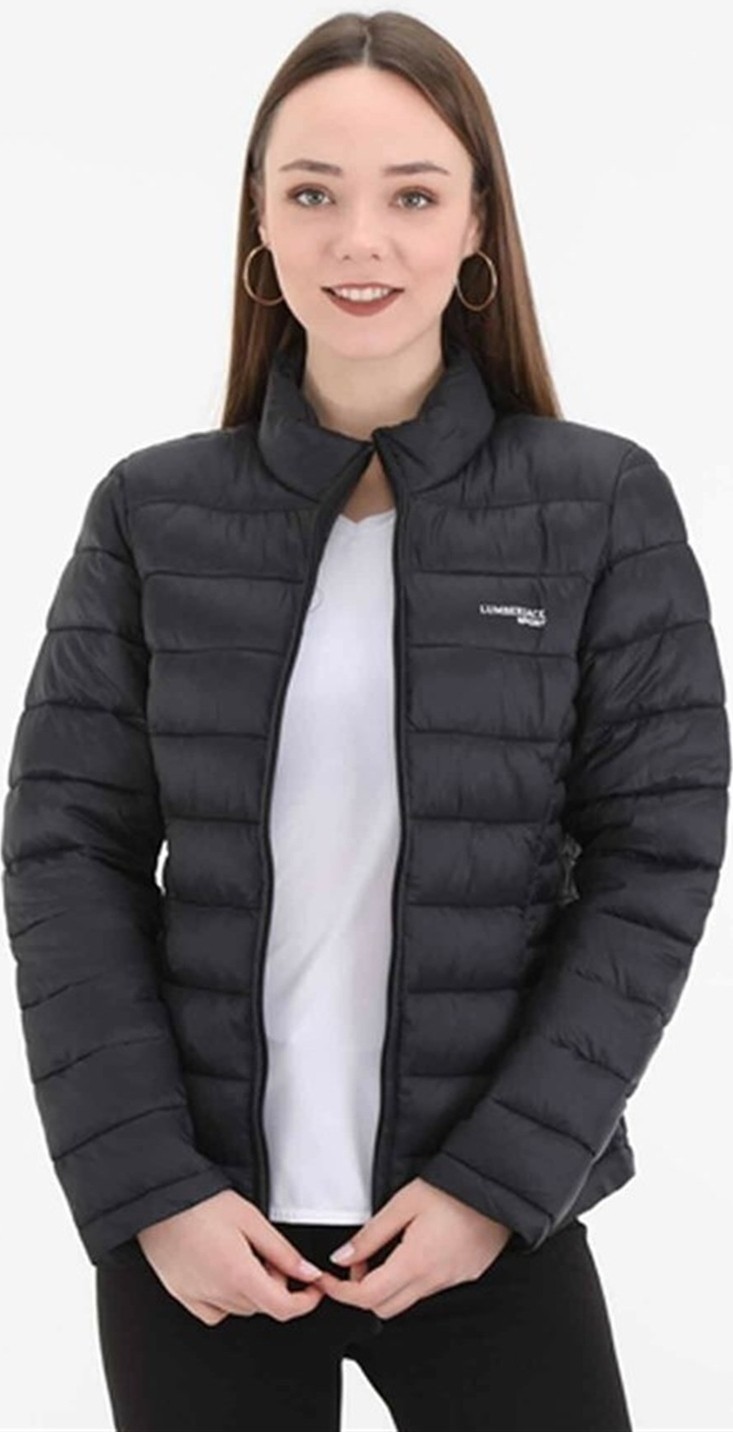 Lumberjack Kadın Siyah V5 Padded Coat Şişme Mont Uzun Kol Düz Desenli Günlük Model