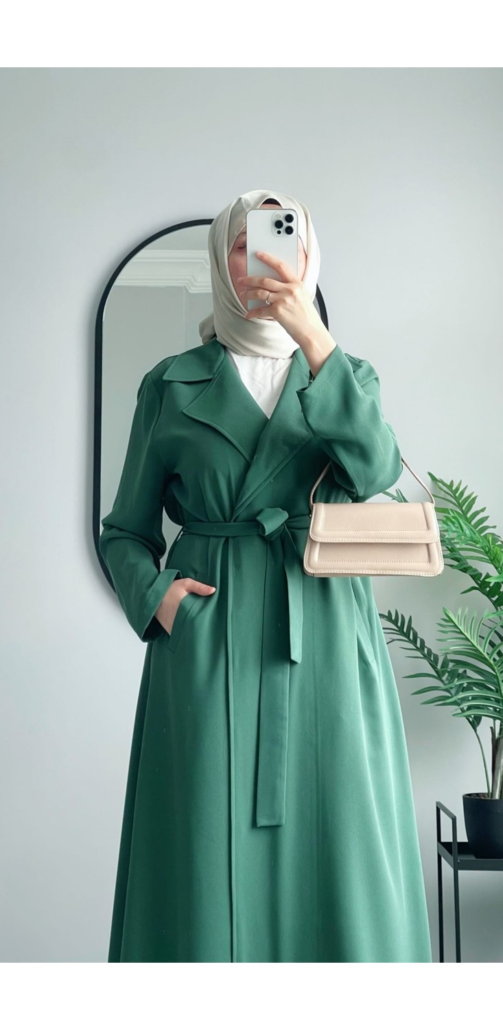 Wedof Design Kuşaklı Uzun Kap Trench Tunik görsel 6