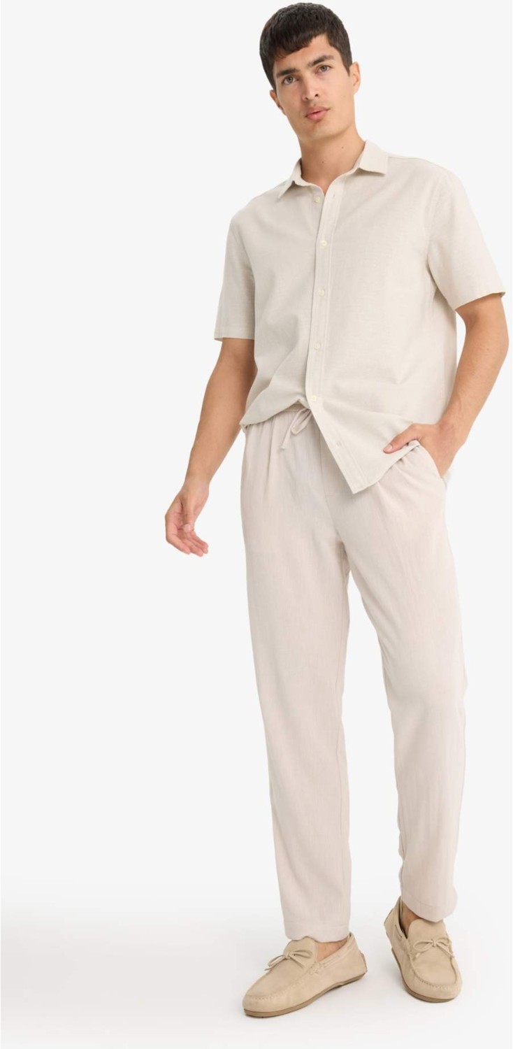 DeFacto Relax Fit Keten Görünümlü Beli Bağcıklı Lastikli Cepli Pantolon E4790AX25AU görsel 3