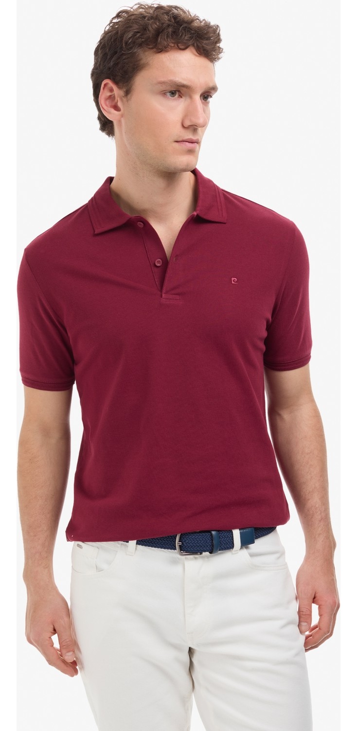 Pierre Cardin Erkek Koyu Mavi Regular Fit %100 Pamuk Kıvrılmaz Düğmeli Polo Yaka Basic Tişört 50325312-VR032 görsel 3