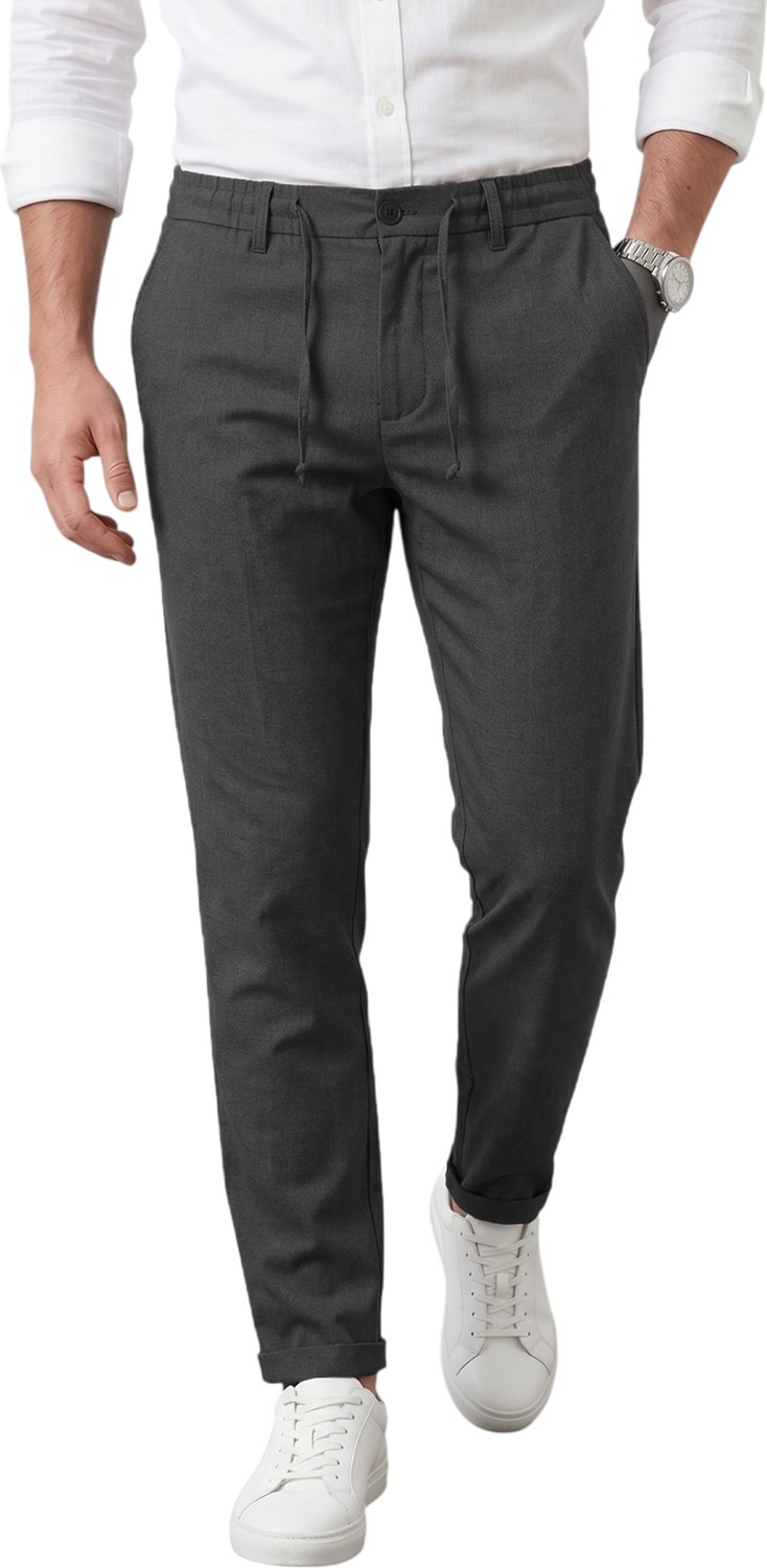 Deepsea Füme Italyan Kesim Slim Fit Likralı Duble Paça Erkek Spor Pantolon 2602050