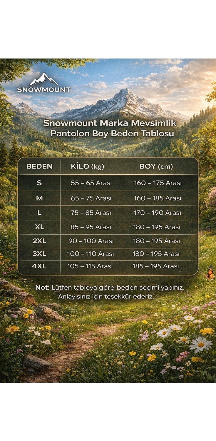 Snowmount Erkek Outdoor Mevsimlik Trekking Pantolonu Likralı Su Itici Taktik Kargo Cep görsel 4