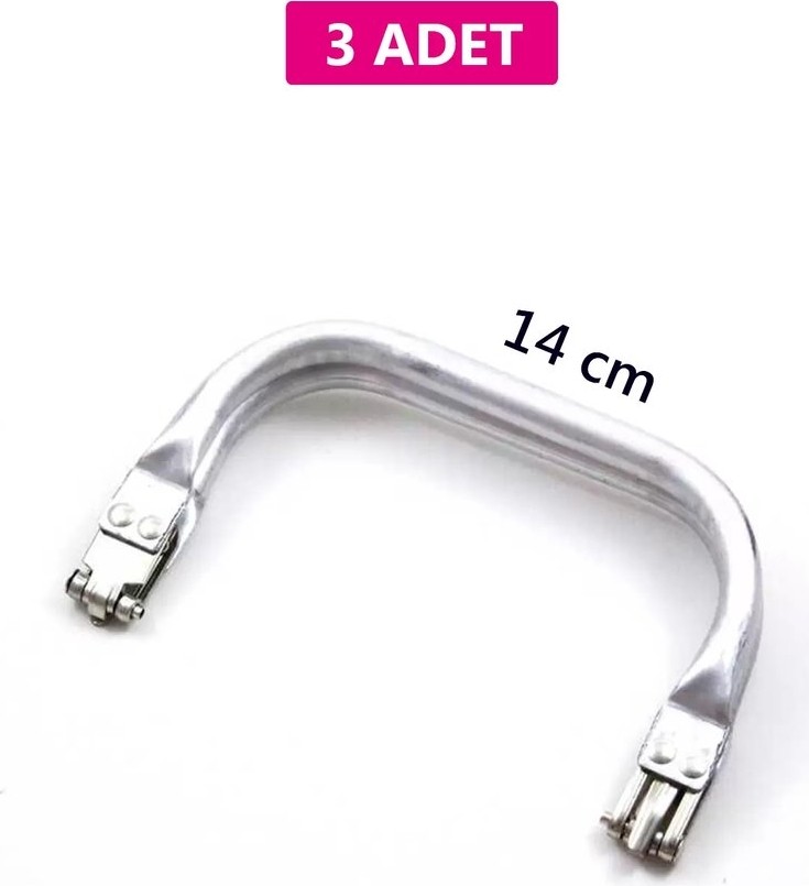Sungur's Store Gizli Metal Çanta Bursu, 3 Adet - 14 cm - Metal Çanta Aparatı Çanta Aksesuarı