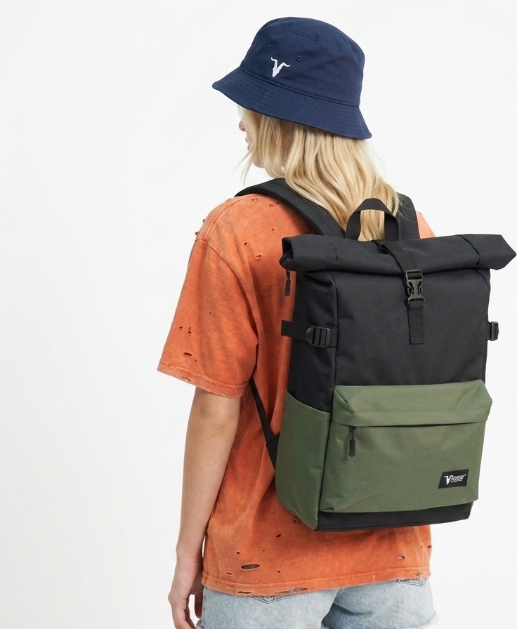 Vildget Laptop Bölmeli Sırt Çantası Rolltop Backpack görsel 5