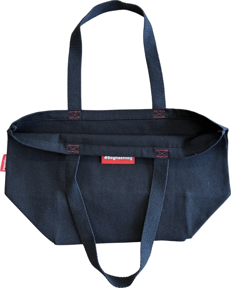 Baghashtag Siyah Gabardin Tote Çanta görsel 4