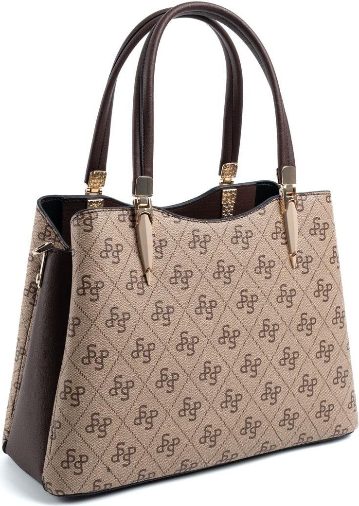 Silver & Polo Silver Polo Koyubej - Kahve Monogram Kadın El Çantası SP1205 görsel 4