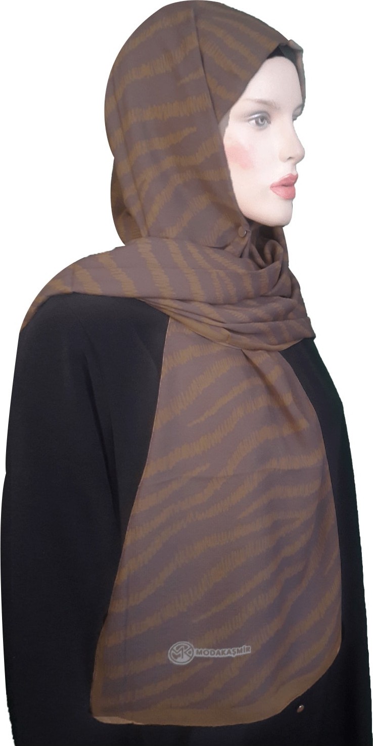 Modakaşmir Moda Kaşmir Krep Şal Dalga Desenli