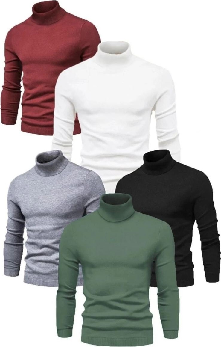 Fantastik Store Erkek 5 Adet Kaşkorse Boğazlı Full Likralı Fitilli Slimfit Body