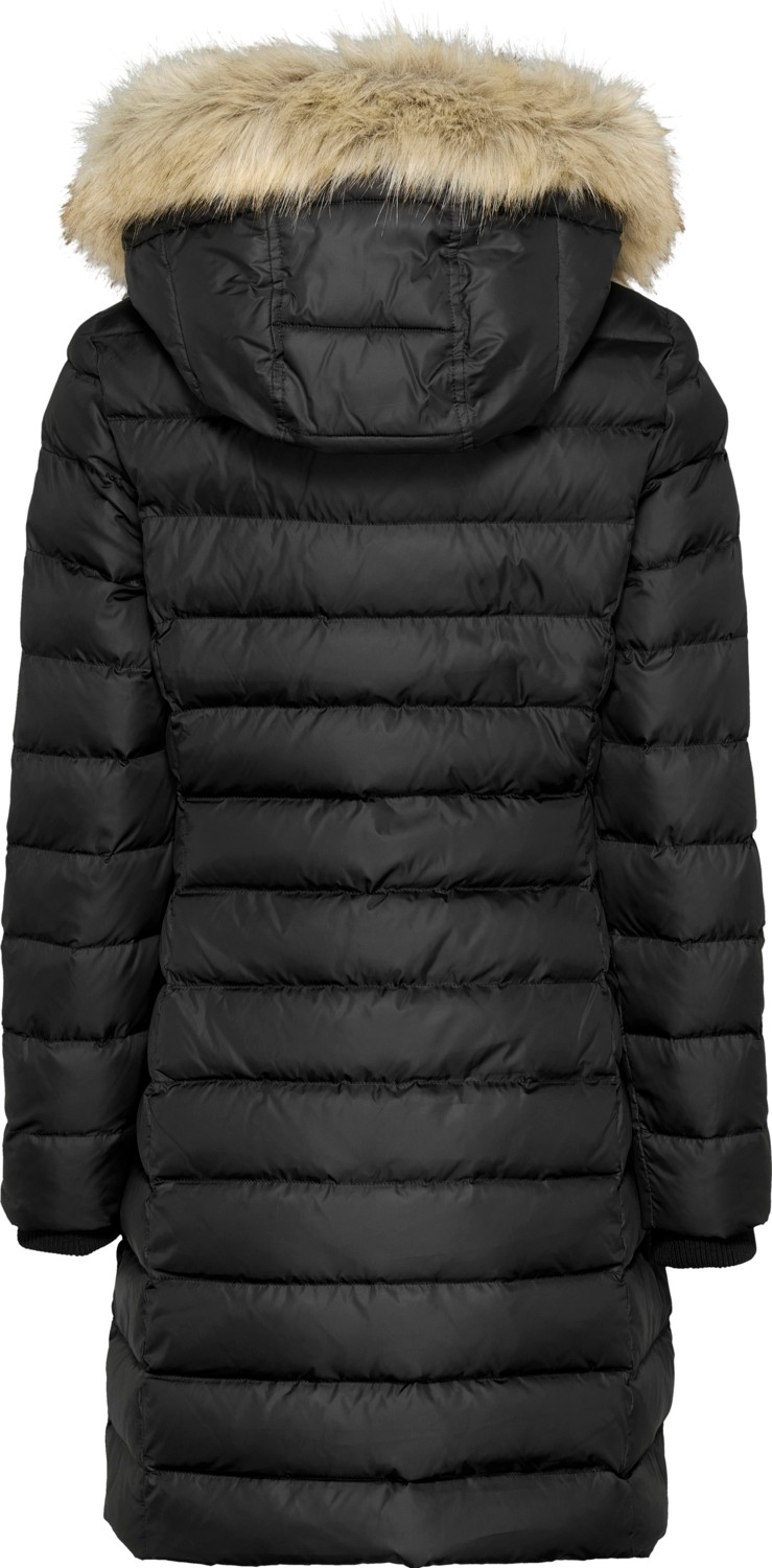 Tommy Hilfiger Kadın / Kız Marka Logolu Kapüşonlu Şık Görünümlü Full Fermuarlı Günlük Kullanıma Uygun Siyah Mont DW0DW18864-BDS görsel 4