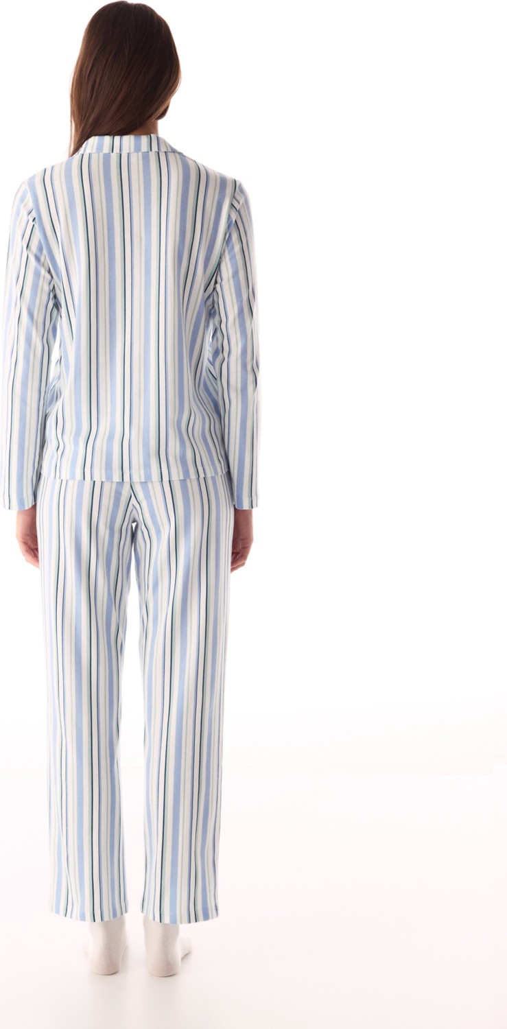 Penti Gri Cool Çizgili Gömlek Uzun Kollu Pijama Takımı görsel 4