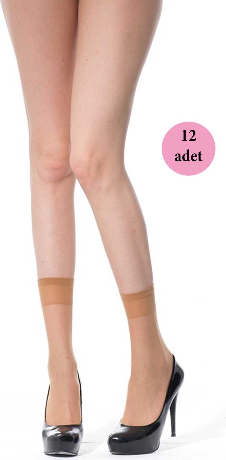 ModaSize 12 Adet Ince Soket Çorap 20 Denye 57 Ten