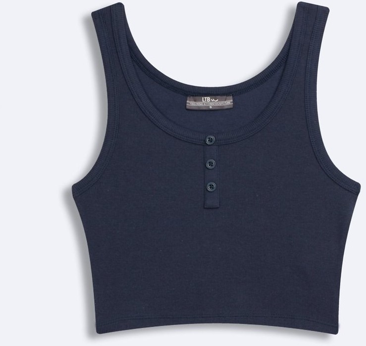 LTB Düğmeli Kaşkorse Crop Lacivert Atlet görsel 3