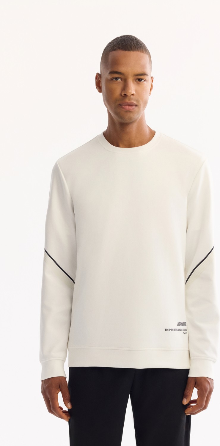 AVVA Erkek Siyah Bisiklet Yaka Pamuklu Bi-Stretch Baskılı Regular Fit Sweatshirt A52Y1258