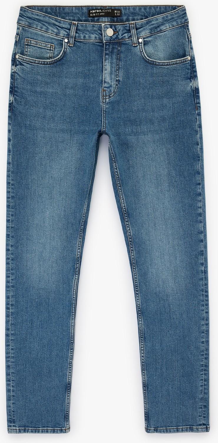 Koton Normal Bel Pamuklu Slim Fit Jean Pantolon - Brad Jean görsel 4