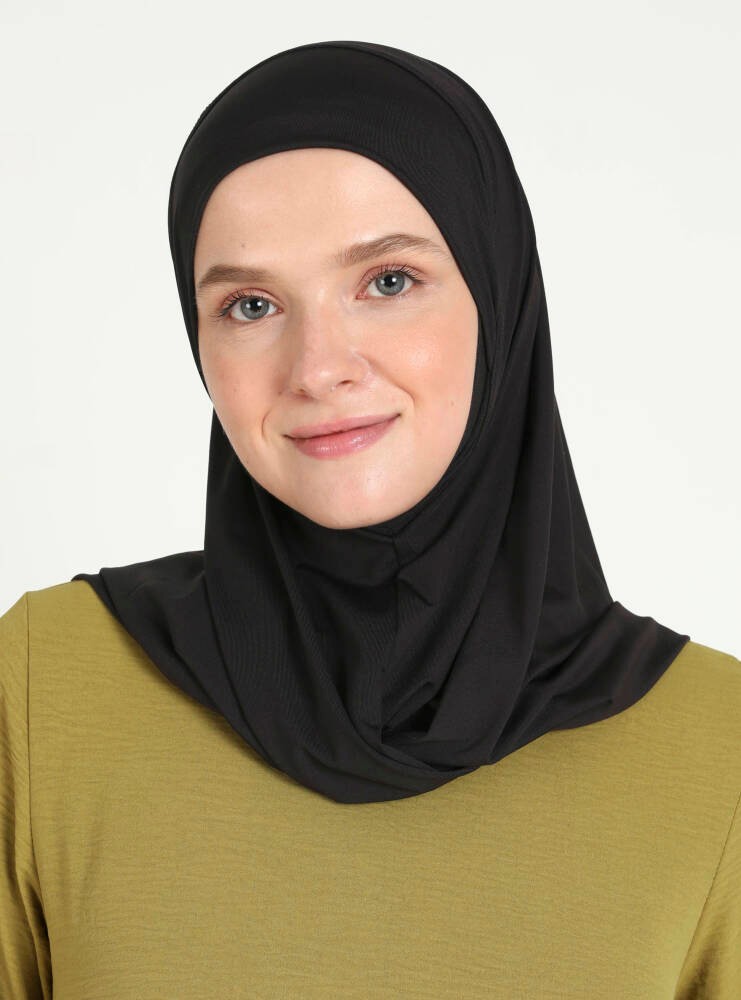 Ecardin Bone Çeneli Spor Mikro Scarfs Hijab
