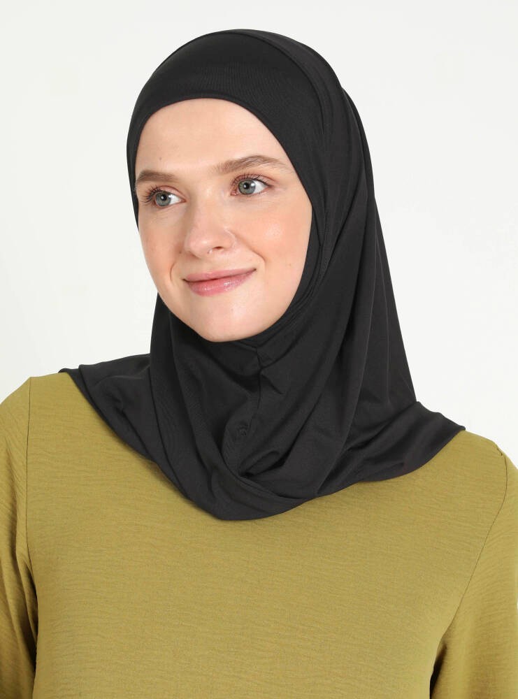 Ecardin Bone Çeneli Spor Mikro Scarfs Hijab görsel 2