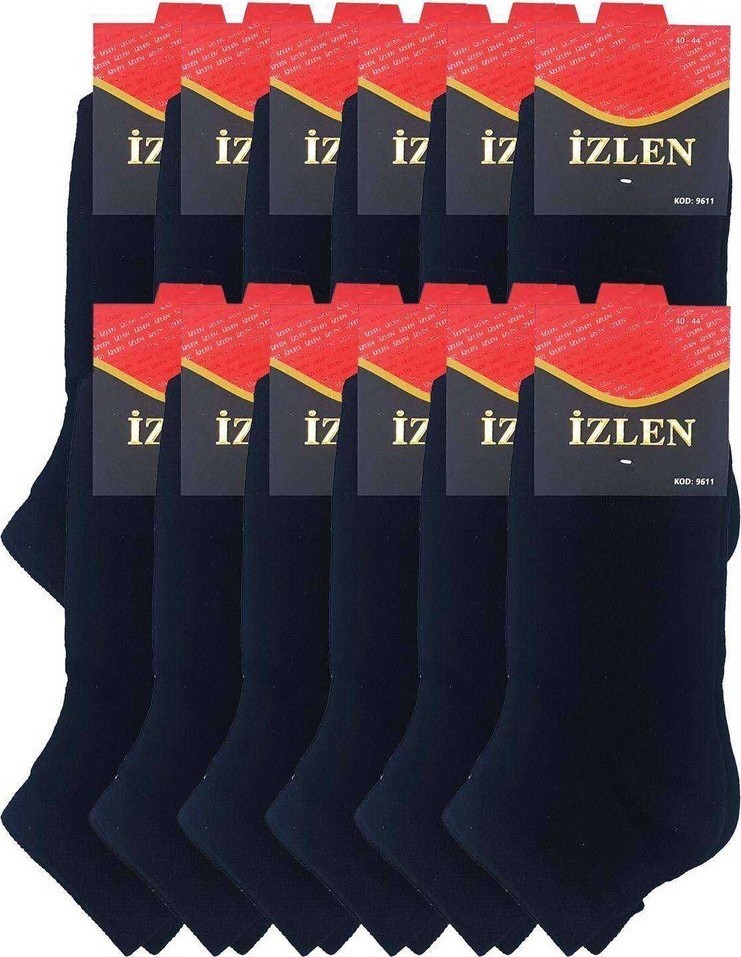 Sungur's Store Siyah Erkek Kısa Spor Çorap 12 Çift