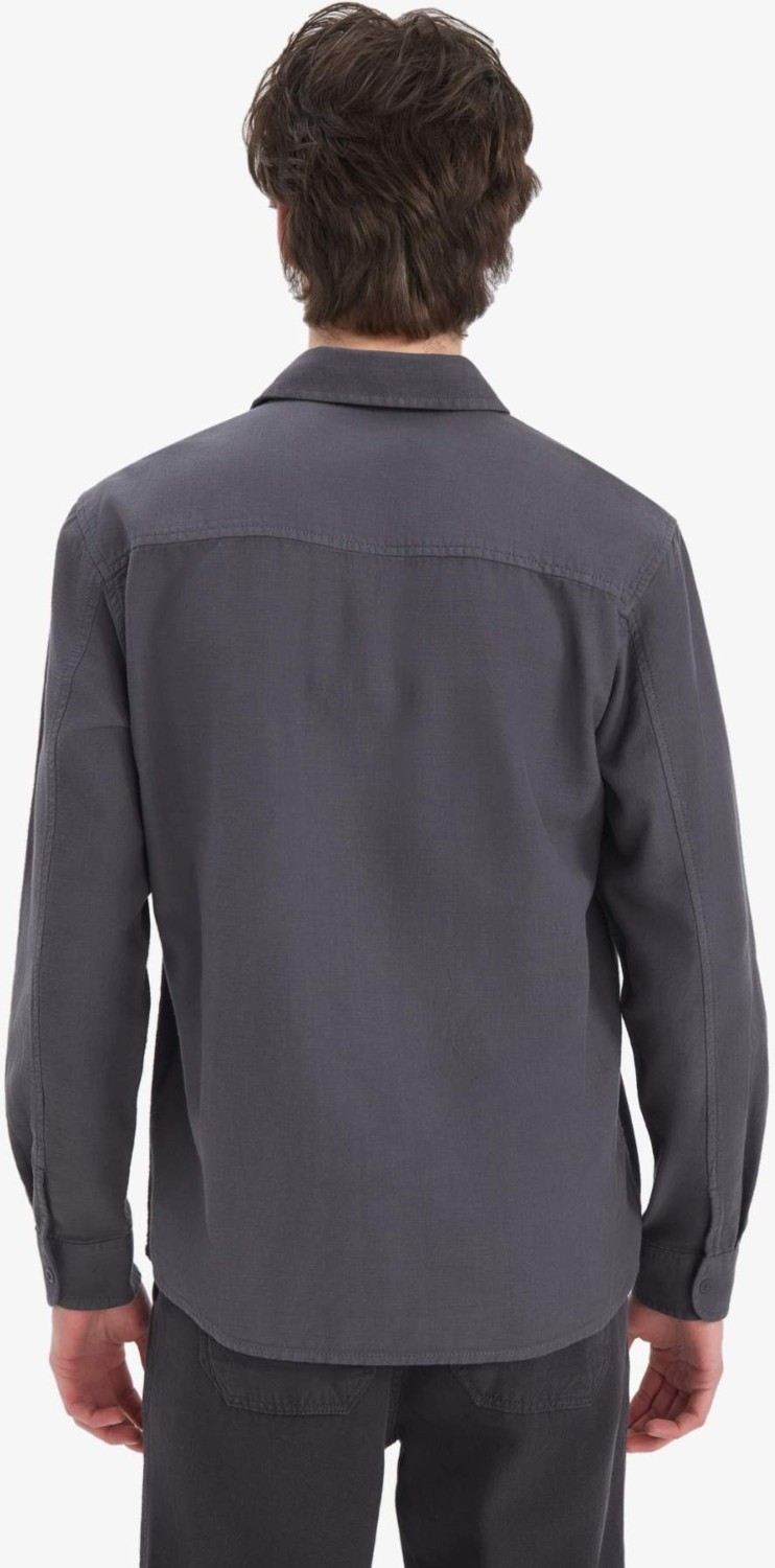 DeFacto %100 Pamuk Regular Fit Polo Yaka Basic Uzun Kollu Gömlek B2654AX25SP görsel 5