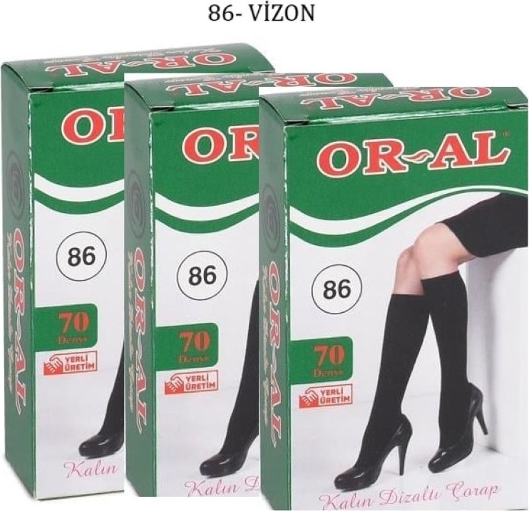 Oral 70 Denye Mus Diz Altı Çorap Kadın 3 Adet - 500 Siyah görsel 2