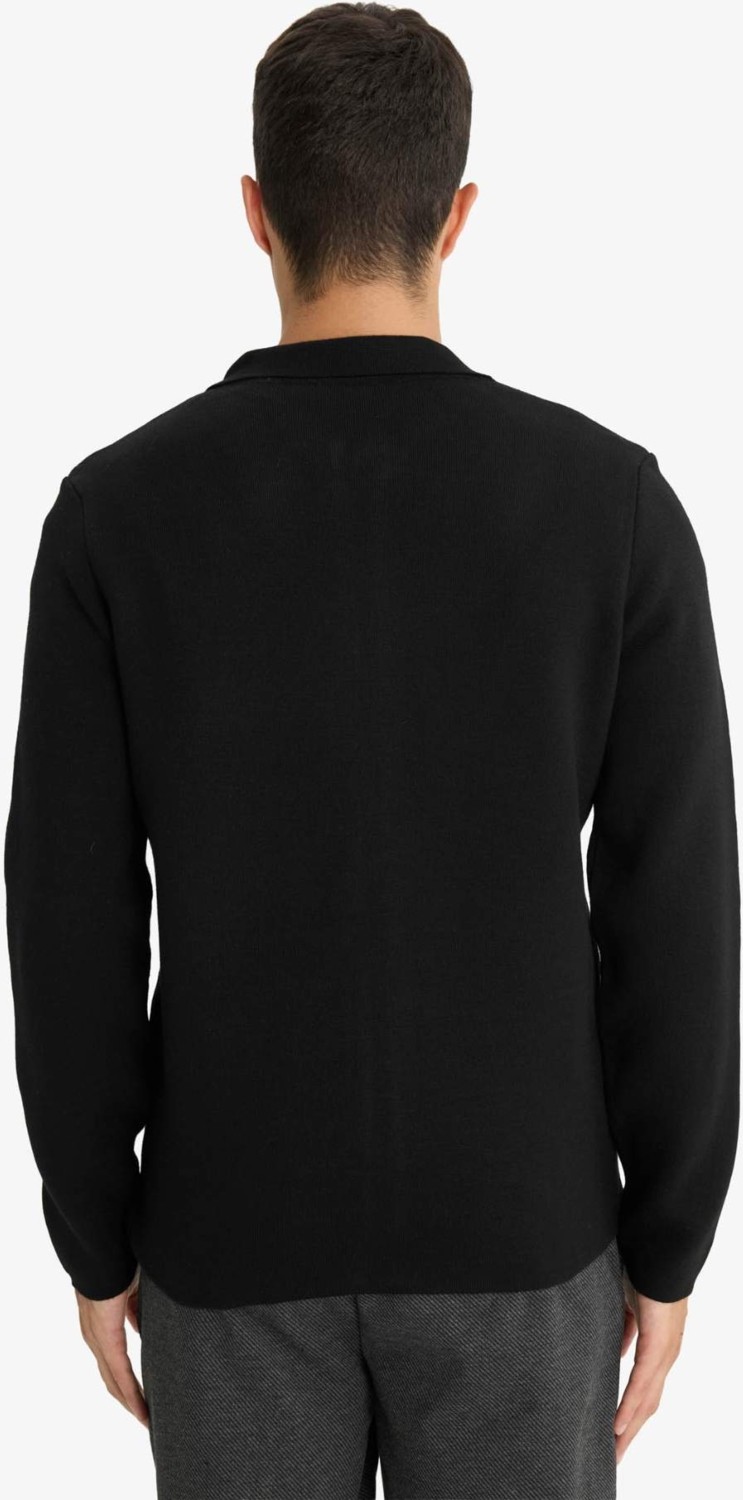 DeFacto Standart Fit Polo Yaka Basic Düz Fermuarlı Triko Hırka D3592AX25WN görsel 6