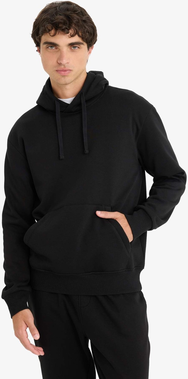 DeFacto Regular Fit Kapüşonlu İçi Yumuşak Tüylü Kanguru Cepli Basic Sweatshirt X8283AZ25AU görsel 3
