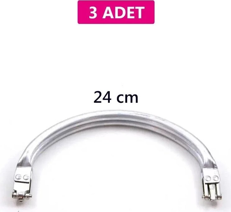 Uravas Store Ieg - Gizli Metal Oval Çanta Bursu, 3 Adet - 24 cm - Metal Çanta Aparatı Çanta Aksesuarı
