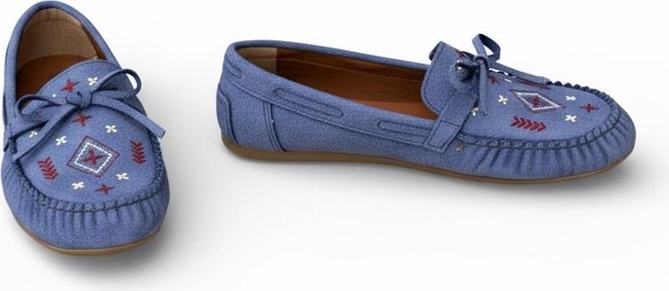 Patron Shoes Kadın Süet Loafer Nakışlı Bağcıklı Ayakkabı görsel 4