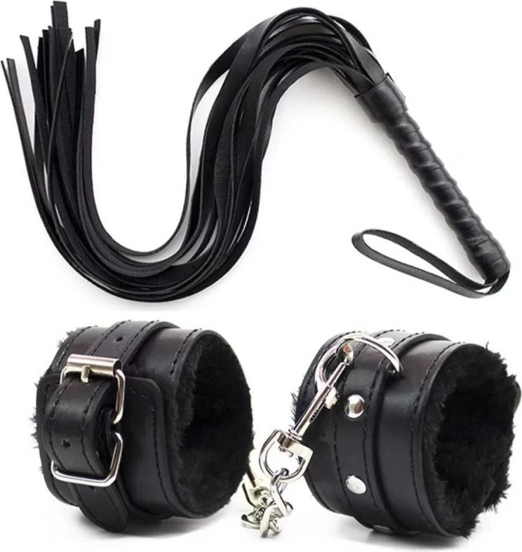bebekokusu Deri Bileklik Kırbaç Harness Set
