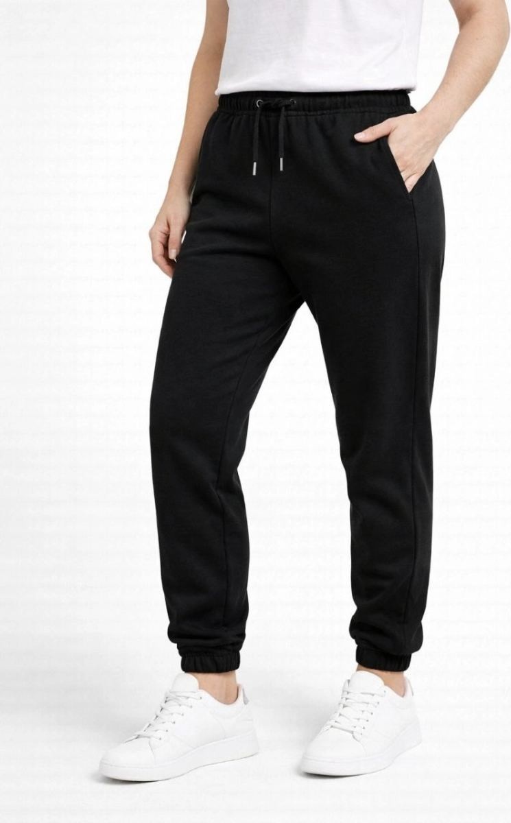 Kadın Jogger Eşofman Altı , Cepli, Paça Lastilkl ,spor Pantolon - Siyah görsel 4