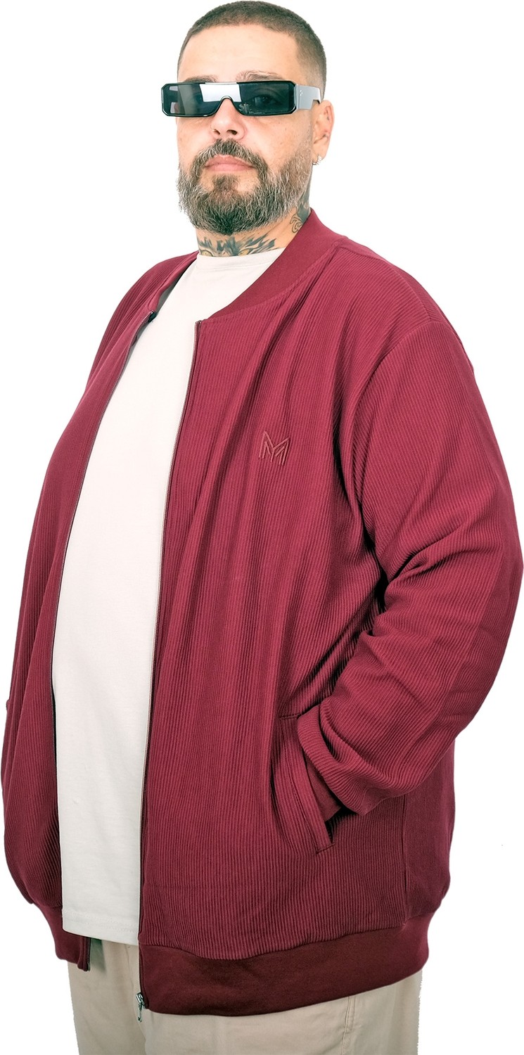 Mode Xl Büyük Beden Hırka Fermuarlı U25824 Bordo görsel 8