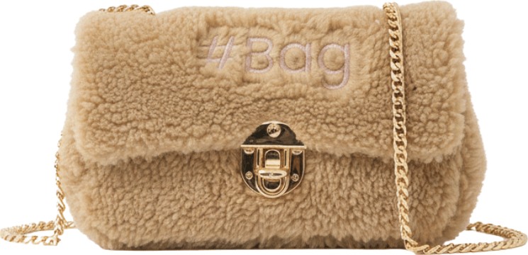 Baghashtag Krem Mini Peluş Çanta Tekstil Malzeme ile Şık Görünüm ve Rahat Kullanım