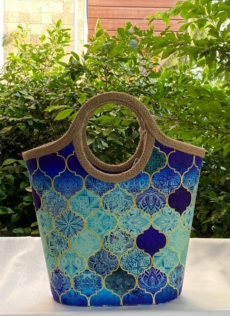Çanta Tasarımcısı Plaj Bags Plaj Çantası Mavi Moroccon