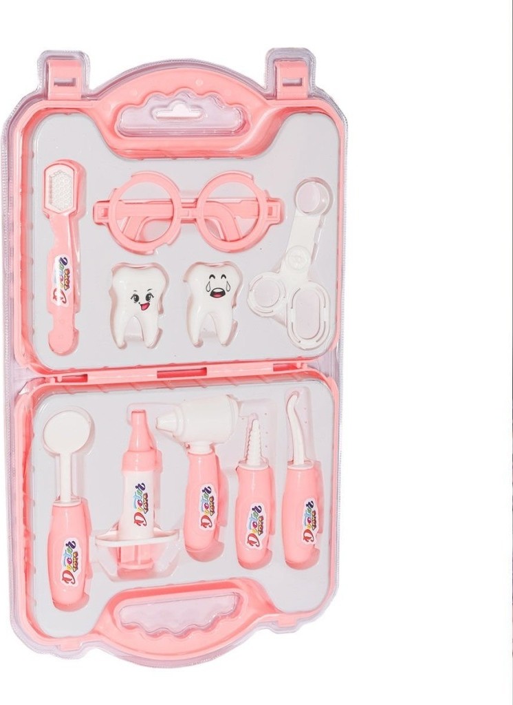Miss Mojo ERN-2039 Çantalı Pembe Dişçi Kız Seti -Heroes Toys