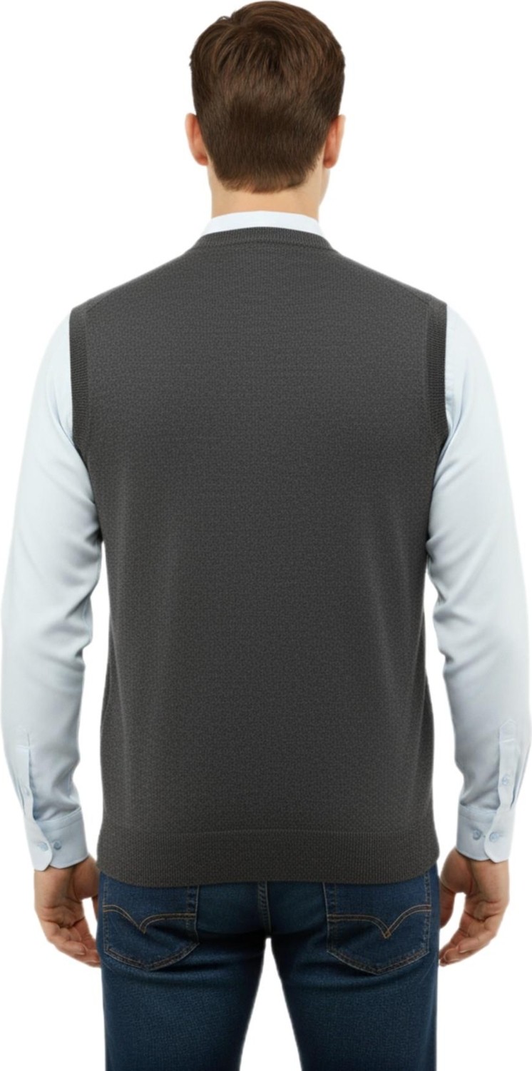 Çizgi Triko Erkek V Yaka Süveter Çelik Örgü Regular Kalıp 5208H BGL-ST04960 görsel 3