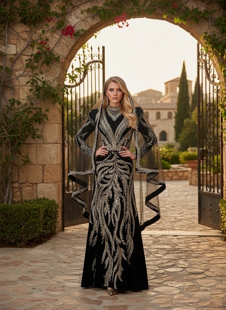 ZK Zümrüt Kaftan Hint Model Kına Kaftanı görsel 4