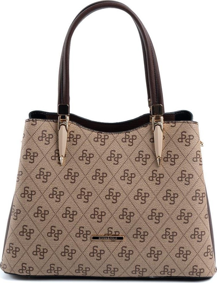 Silver & Polo Silver Polo Koyubej - Kahve Monogram Kadın El Çantası SP1205 görsel 8