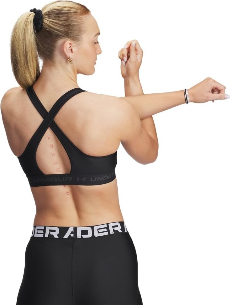 Kadın Ua Crossback Mid Heather Bra Spor Sütyeni görsel 2