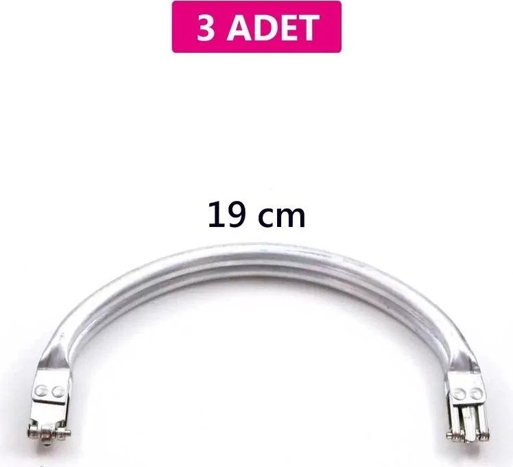 Uravas Store Ieg - Gizli Metal Oval Çanta Bursu, 3 Adet - 19 cm - Metal Çanta Aparatı Çanta Aksesuarı