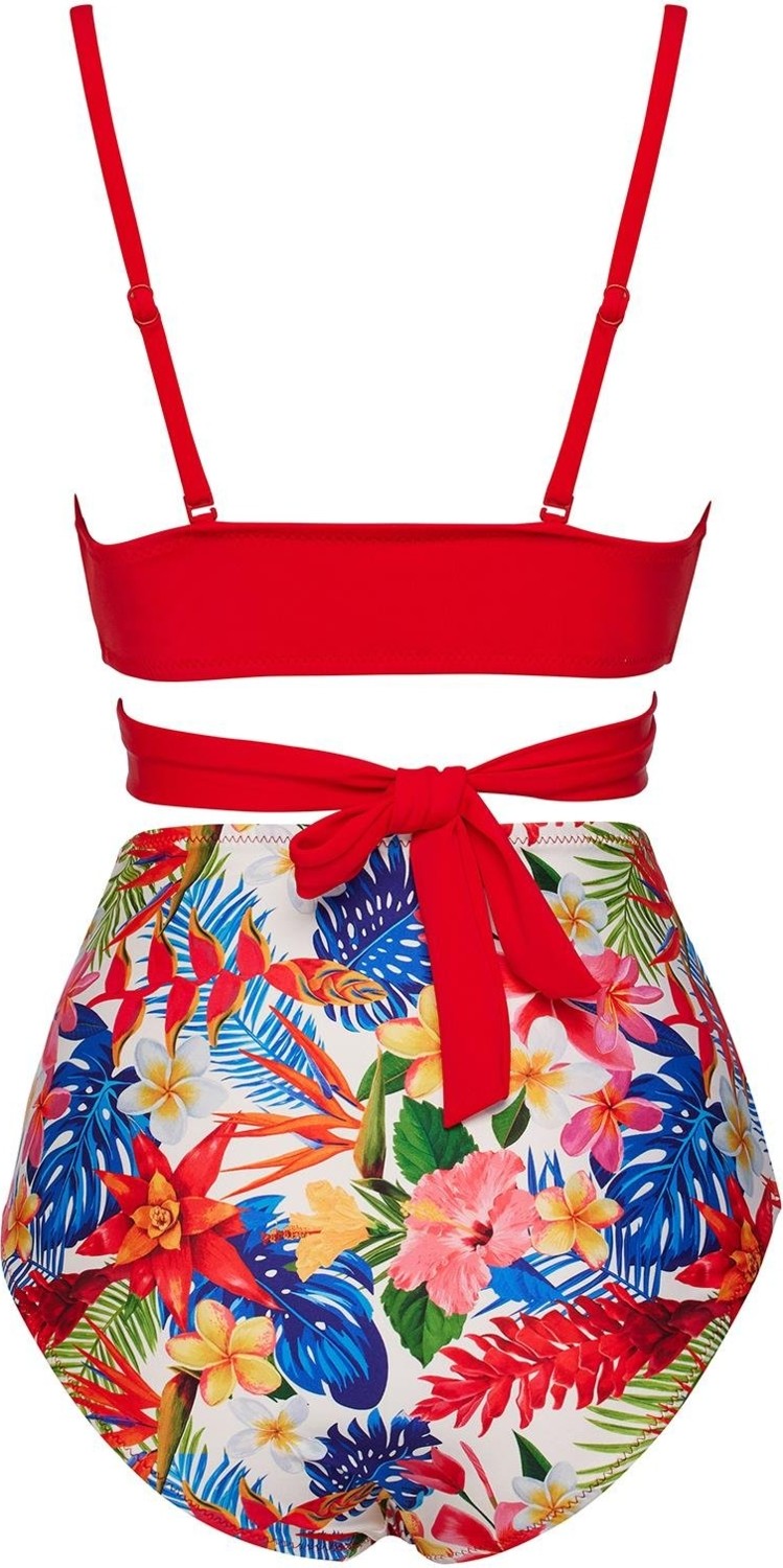 Sailor Moda Yüksek Bel Çapraz Bağcıklı Bikini Takım görsel 2
