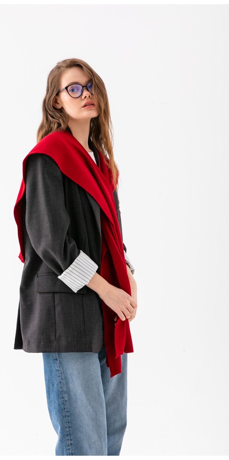 Wega Moda Kare Parçalı Patchwork Atkı - Spor Triko Örme Omuz Atkısı | Unisex Boho Şal - Atkı görsel 7