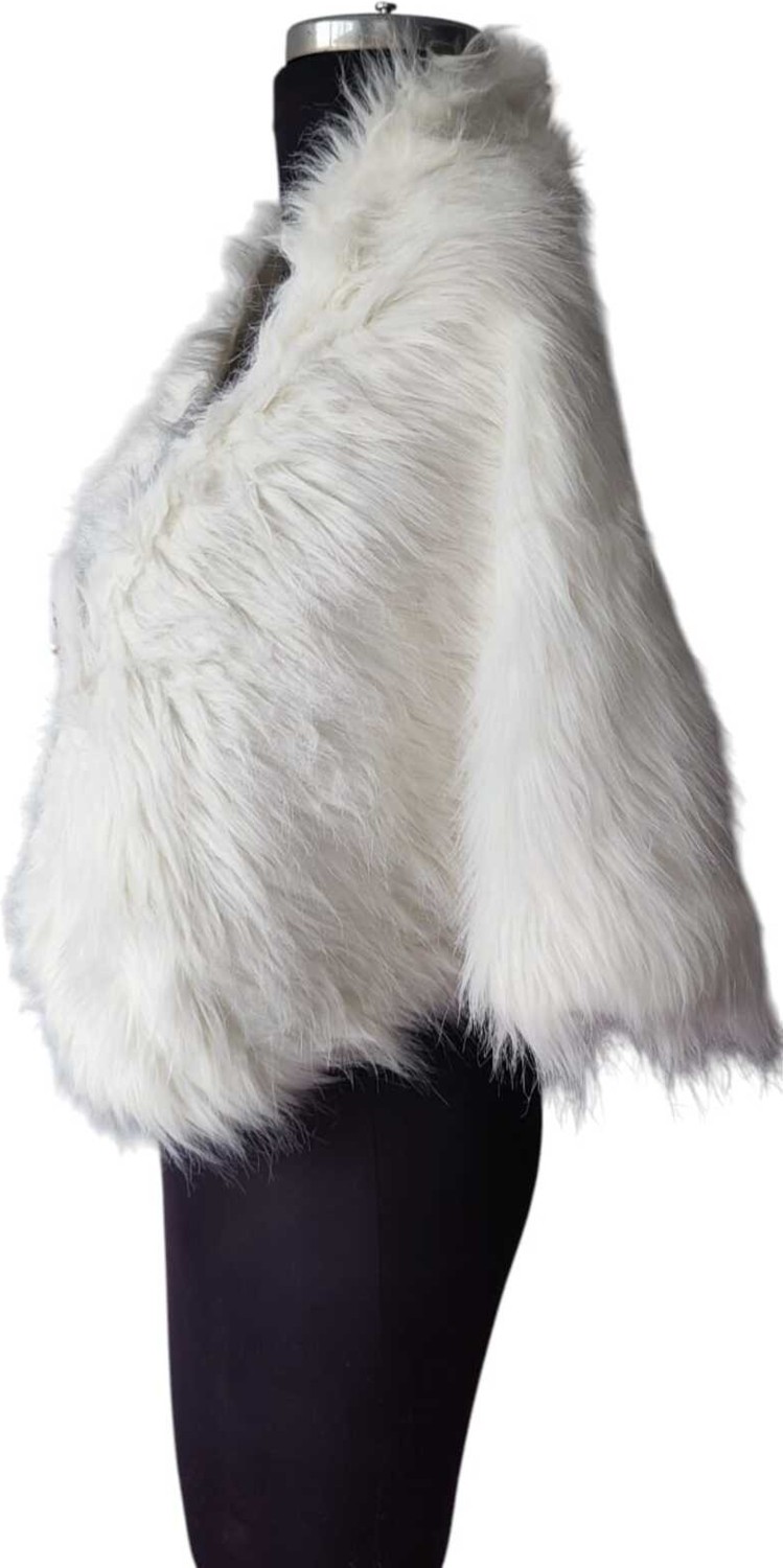 Moda Nur Pelerin, Kürk Bolero, Beyaz Bolero ,gelin Bolero 1.40*50 cm görsel 5