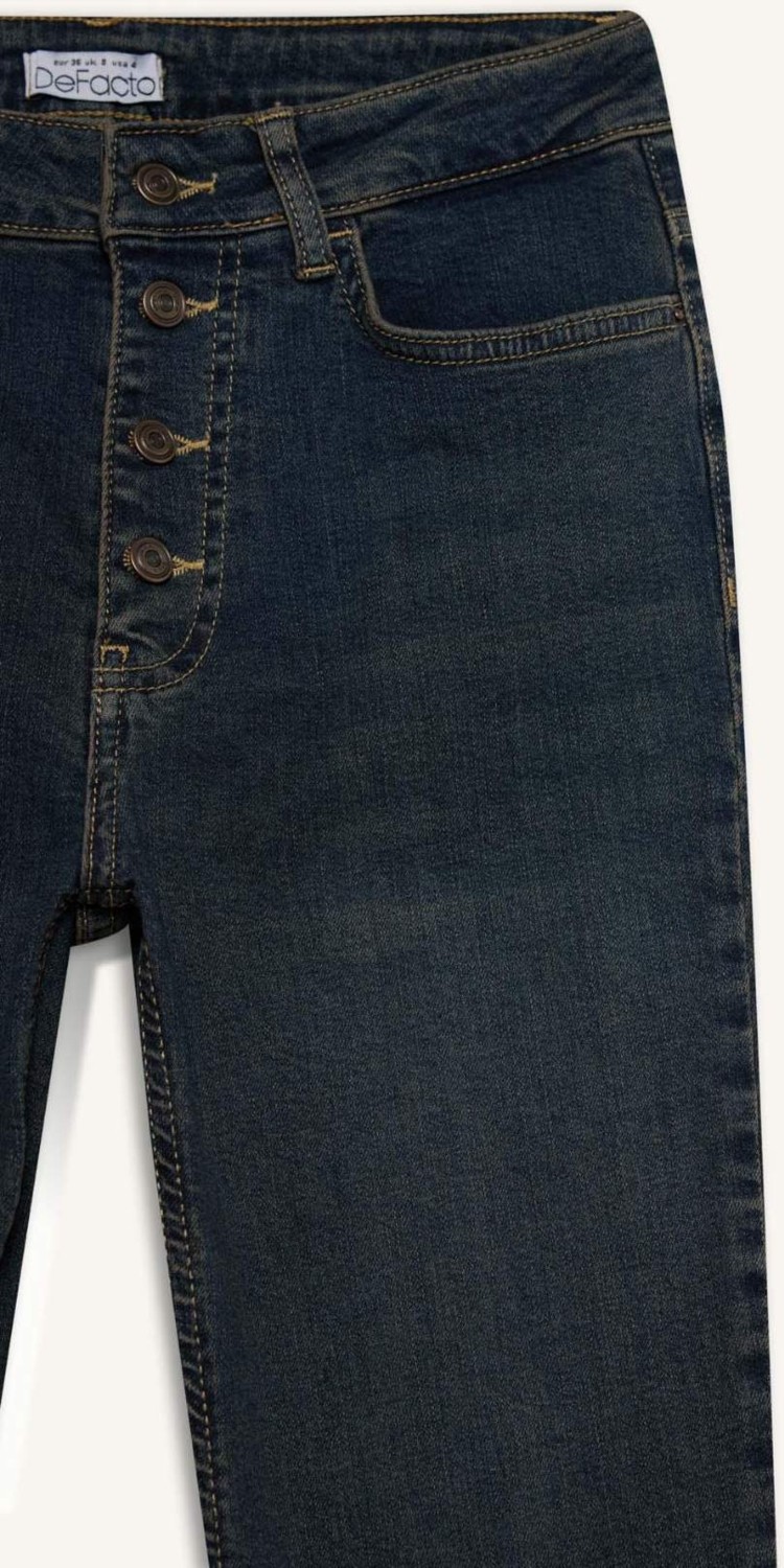 DeFacto Mia Flare Fit Jean Yıkamalı Pantolon F5536AX26SP görsel 8