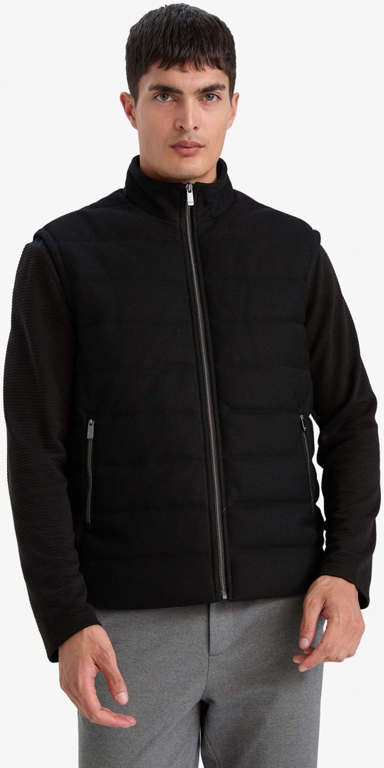 DeFacto Slim Fit Dik Yaka Astarlı Fermuarlı Cepli Mevsimlik Yelek D7536AX26SP görsel 3