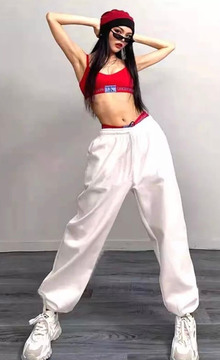 Amor Face Büyük Beden Özel Tasarım Baskısız Düz Renk %100 Pamuk Kışlık Sokak Modası Hip Hop Kadın Eşofman Altı